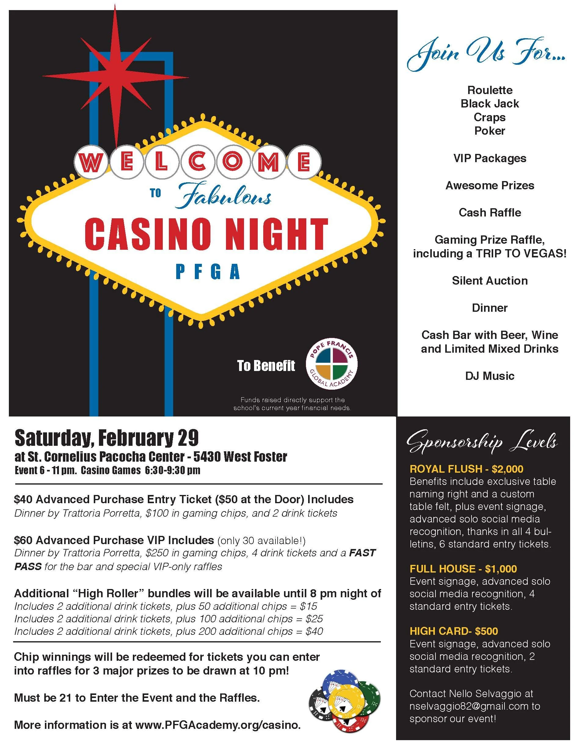 Casino Night Fundraiser — Pope Francis Global Academy